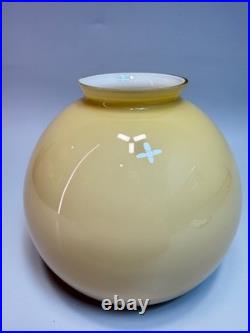 Art Deco Vaseline Glass Mustard Opaline Desk Lamp Light fixture Shade Bell Globe