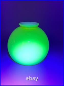 Art Deco Vaseline Glass Mustard Opaline Desk Lamp Light fixture Shade Bell Globe