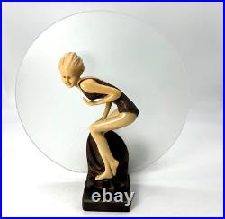 Art Deco Very Rare The Bathing Beauty Cutie Bronze Moon Lamp