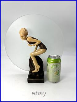 Art Deco Very Rare The Bathing Beauty Cutie Bronze Moon Lamp