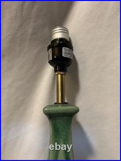 Art Deco Vintage Green Ceramic Pair Of Working Lamps No Shades