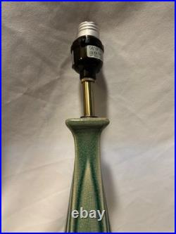 Art Deco Vintage Green Ceramic Pair Of Working Lamps No Shades