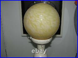 Art Deco Vintage Lamp With a Stunning Round Yellow Mottled Glass Shade