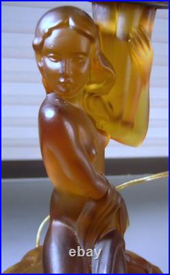 Art Deco Walther & Sohne Glass Table Lamp 1930s Read