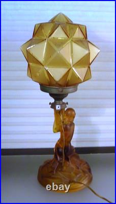 Art Deco Walther & Sohne Glass Table Lamp 1930s Read