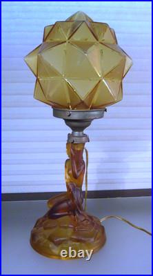 Art Deco Walther & Sohne Glass Table Lamp 1930s Read