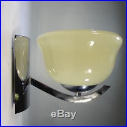 Art Deco Wandleuchte Antik Wandlampe Chromhalterung 60er Lampe Glasschale