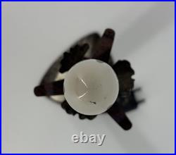Art Deco Wrought Iron Lamp Henry Fournier HF Ginkgo Biloba Foot Lamp 1930