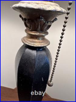 Art Deco black Swedish Strindberg Alabaster glass shade Table Lamp 1920-1930