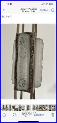 Art Deco chandelier signed DEGUÉ lamp sconce