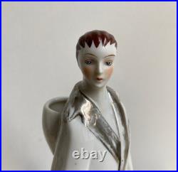 Art Deco porcelain night light Woman with short hair Perfume burner 1930 Art Deco porcelain night light Woman with short hair Perfume burner 1930