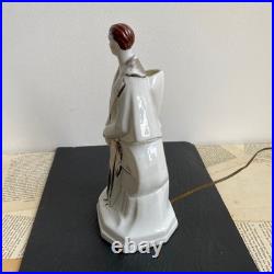 Art Deco porcelain night light Woman with short hair Perfume burner 1930
