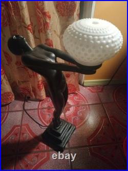 Art Deco style Figural Lamp, 1928 by French Max Le Verrier Size 25
