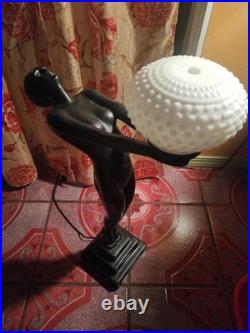 Art Deco style Figural Lamp, 1928 by French Max Le Verrier Size 25