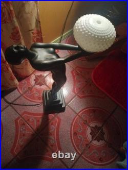 Art Deco style Figural Lamp, 1928 by French Max Le Verrier Size 25