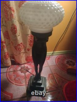 Art Deco style Figural Lamp, 1928 by French Max Le Verrier Size 25