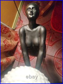 Art Deco style Figural Lamp, 1928 by French Max Le Verrier Size 25