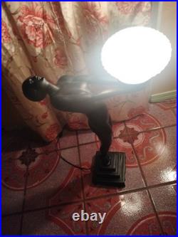 Art Deco style Figural Lamp, 1928 by French Max Le Verrier Size 25