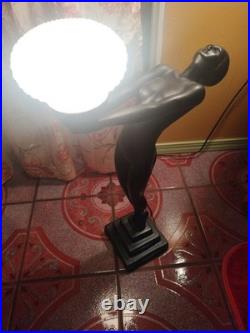 Art Deco style Figural Lamp, 1928 by French Max Le Verrier Size 25