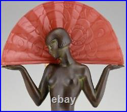 Art Deco style lamp Espana Spanish dancer with fan Guerbe for Max Le Verrier