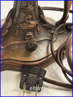 Art Nouveau Amber Brain Glass Globe Shade 2 Dancing Lady Lamp Vintage Art Deco