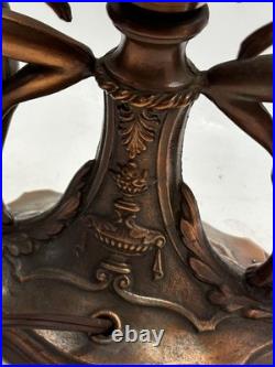 Art Nouveau Amber Brain Glass Globe Shade 2 Dancing Lady Lamp Vintage Art Deco