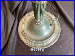 Art Nouveau Deco Lamp Base ONLY Signed Bradley & Hubbard No Leaded Stained Shade