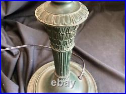 Art Nouveau Deco Lamp Base ONLY Signed Bradley & Hubbard No Leaded Stained Shade