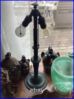 Art Nouveau Deco Lamp Base ONLY Signed Bradley & Hubbard No Leaded Stained Shade