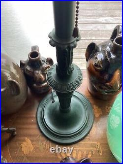 Art Nouveau Deco Lamp Base ONLY Signed Bradley & Hubbard No Leaded Stained Shade