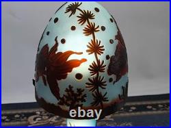 Art Nouveau Lamp By Emile Galle fish Etched Cameo Colored glass Duty Free