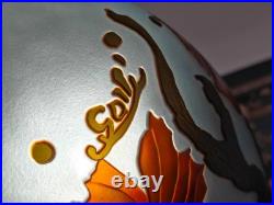Art Nouveau Lamp By Emile Galle fish Etched Cameo Colored glass Duty Free