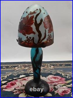 Art Nouveau Lamp By Emile Galle fish Etched Cameo Colored glass Duty Free