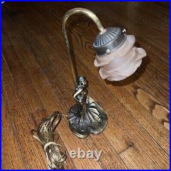 Art Nouveau Lamps By SARSAPARILLA Deco Designs Figural Lady Lily pad Base Works