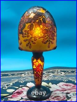 Art Nouveau Style Emile Galle Blown glass Desk lamp light US Duty Free