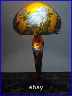Art Nouveau Style Emile Galle Blown glass Desk lamp light US Duty Free
