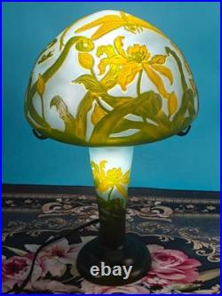 Art Nouveau Style Emile Galle Blown glass Desk lamp light US Duty Free