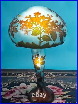 Art Nouveau Style Emile Galle Blown glass Desk lamp light US Duty Free