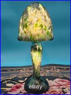 Art Nouveau Style Emile Galle Blown glass Desk lamp light US Duty Free
