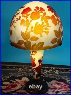 Art Nouveau Style Emile Galle Blown glass Desk lamp light US Duty Free