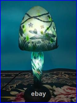 Art Nouveau Style Emile Galle Blown glass Desk lamp light US Duty Free