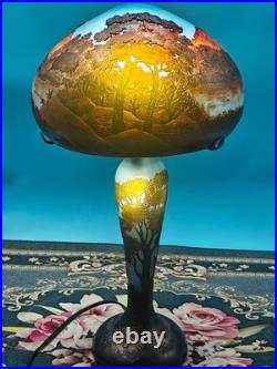 Art Nouveau Style Emile Galle Blown glass Desk lamp light US Duty Free