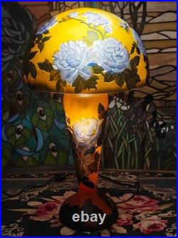 Art Nouveau Style Emile Galle Blown glass Desk lamp light US Duty Free