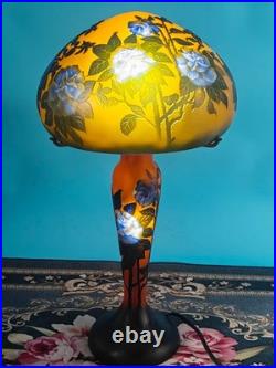 Art Nouveau Style Emile Galle Blown glass Desk lamp light US Duty Free
