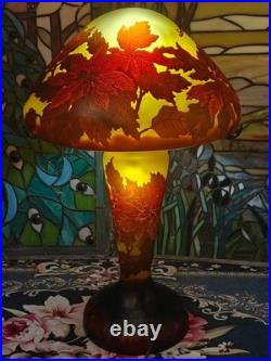 Art Nouveau Style Emile Galle Blown glass Desk lamp light US Duty Free