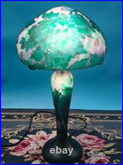 Art Nouveau Style Emile Galle Blown glass Desk lamp light US Duty Free