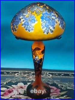 Art Nouveau Style Emile Galle Blown glass Desk lamp light US Duty Free