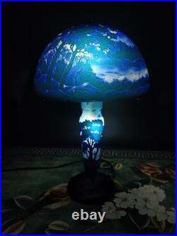 Art Nouveau Style Emile Galle Blown glass Desk lamp light US Duty Free