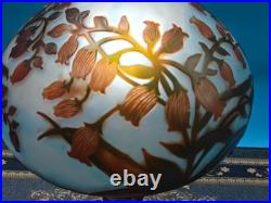 Art Nouveau Style Emile Galle Blown glass Desk lamp light US Duty Free