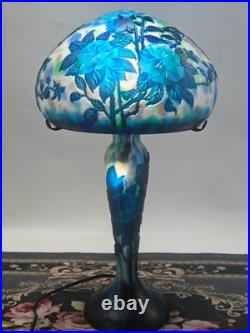 Art Nouveau Style Emile Galle Blown glass Desk lamp light US Duty Free